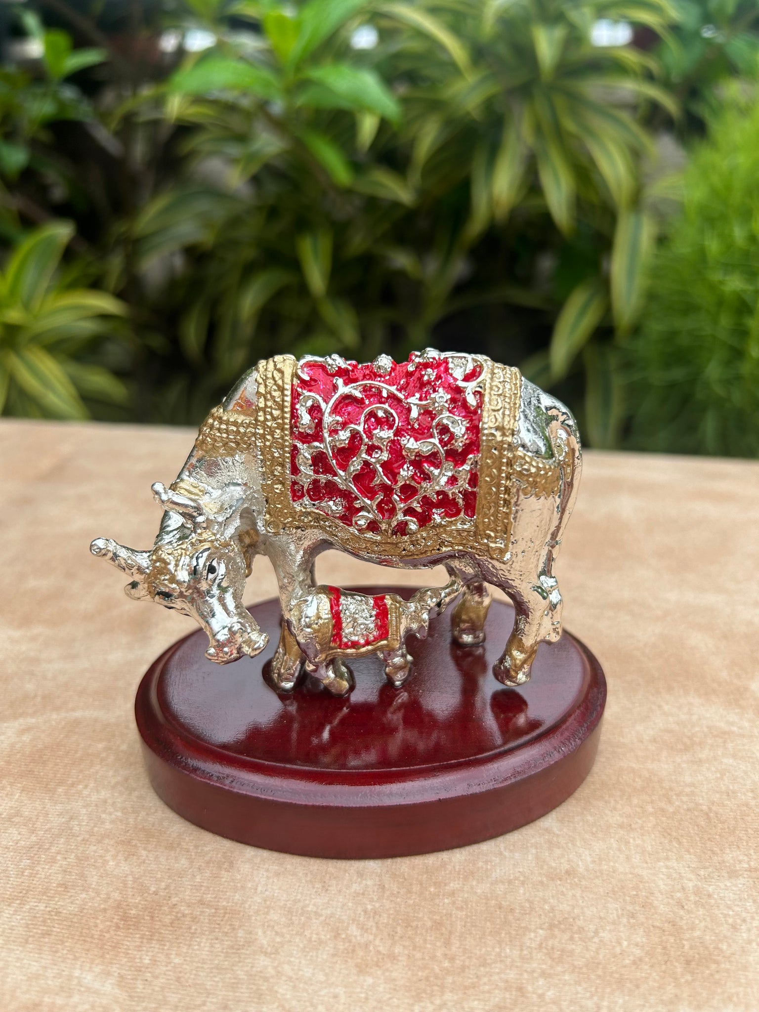 Enamel Cow with Calf