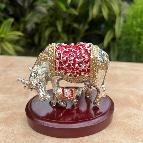 Enamel Cow with Calf