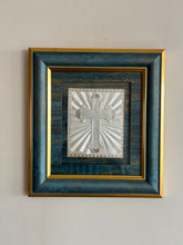 Pure Silver Cross Gold Border Frame Idol
