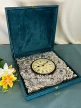 Pure Silver Square Flower Design Clock