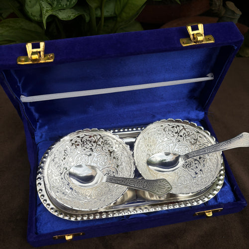 Double Bowl Tray Set in Velvet box