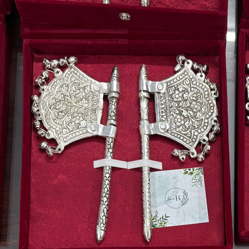 German Silver Small Pankhi Pair