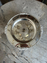 Rose Design Silver Platter on Stand
