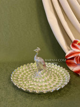 Enamel Peacock Feather Platter