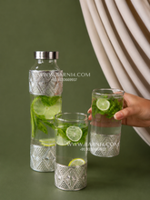 silver plated glass bottle set for elegant gifting and home use