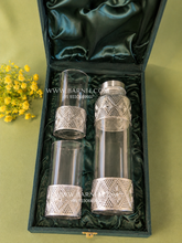silver plated bottle and glass set for corporate and birthday gifting