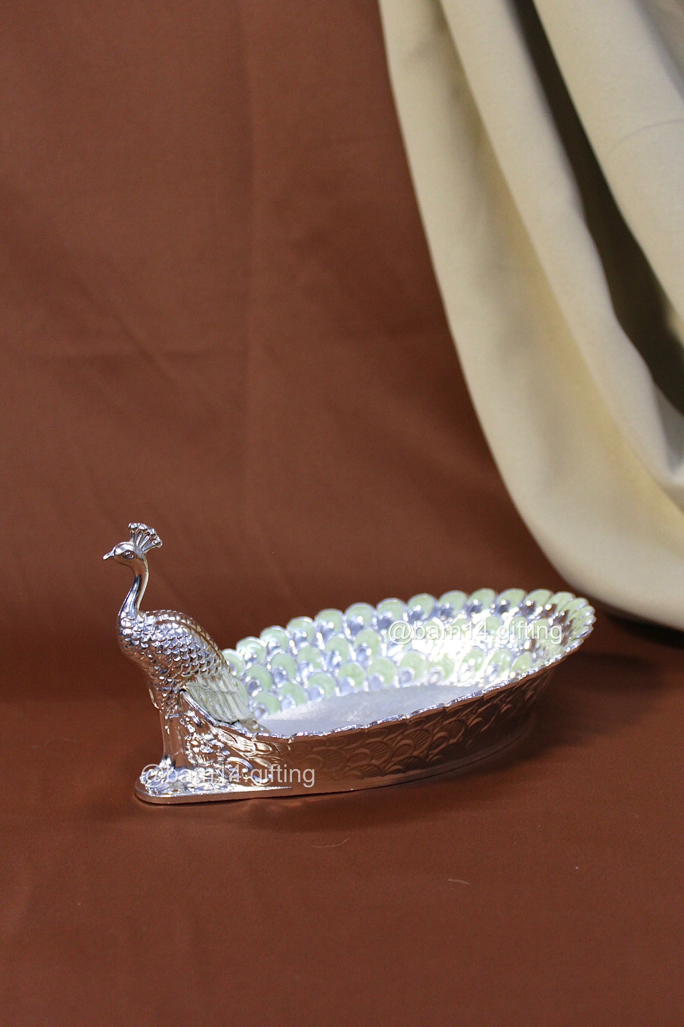 Enamel Peacock Pankh Tray