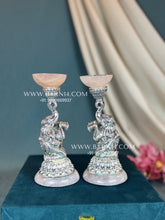 Pure Silver Elephant T-Light Holder Small Pair