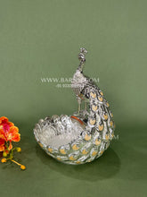 Enamel Peacock Feather Bowl