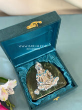 Pure Silver Hanuman Ji on Jade Green Stone
