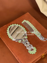 Silver mirror and comb set for girls, ideal for Sindhara, Marwari weddings and bridal gifting