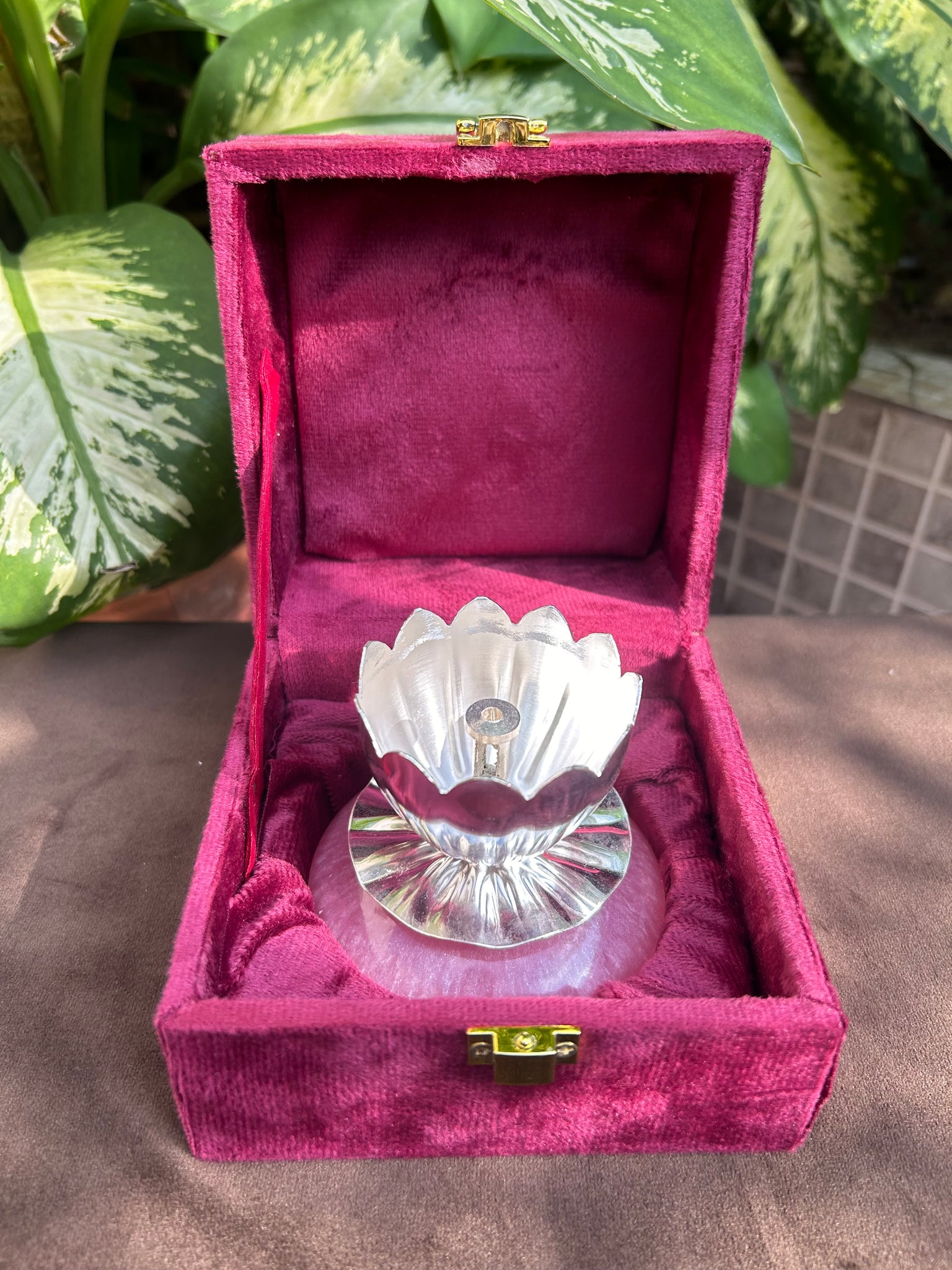 Lotus Diya with Resin base