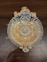 Elegant enamel Ganesh platter with ornate craftsmanship, a premium spiritual keepsake and luxury gift for weddings, anniversaries and corporate occasions.