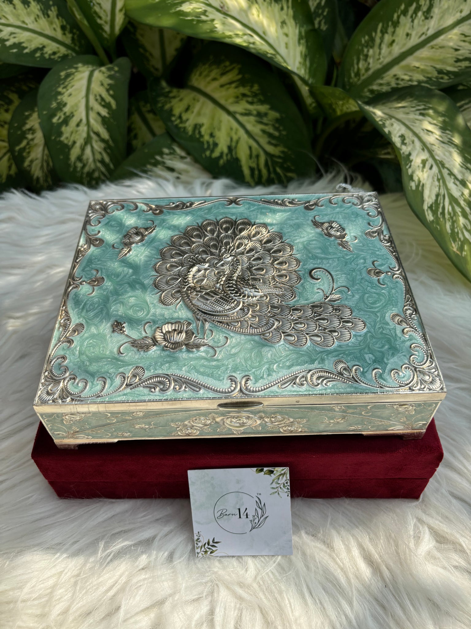 Enamel Peacock Dry Fruit Box