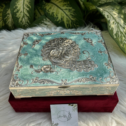 Enamel Peacock Dry Fruit Box