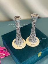 Pure Silver Fluted Candle Stand Pair
