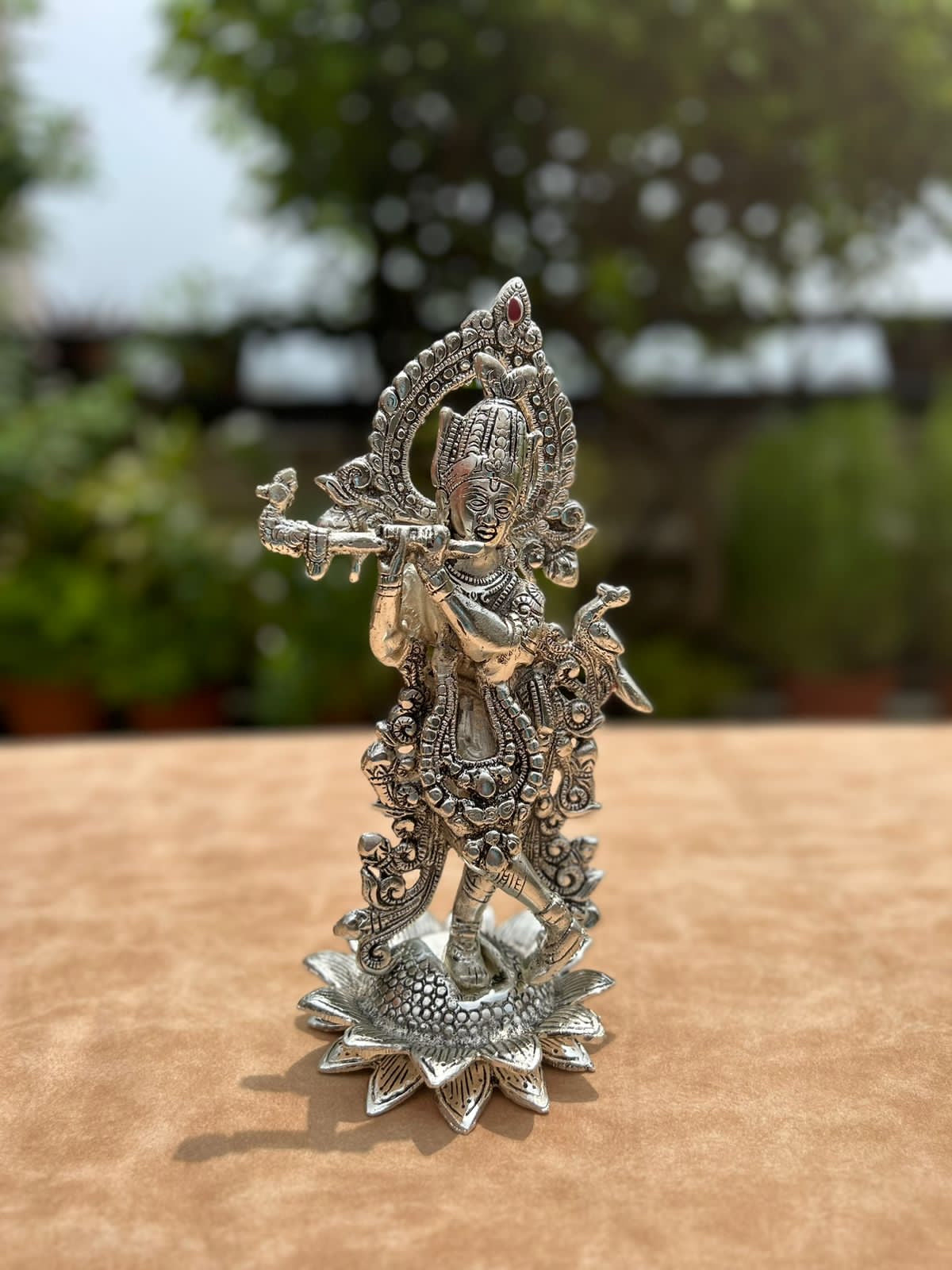 Silver Plated Basuri Krishna