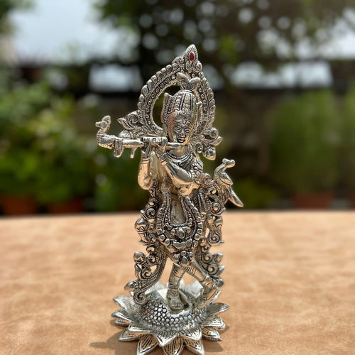 Silver Plated Basuri Krishna