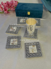 Pure Silver Mother of Pearl Coaster Set of 6