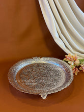 Silver flower design platter for puja and wedding functions