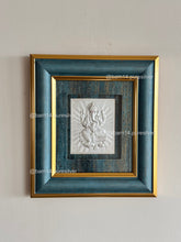 Pure Silver Ganesh Gold Border Frame Idol