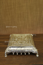 Intricate silver ghungroo chowki for puja rituals – perfect for placing idols, diyas, and thalis, wedding and Diwali gift item.