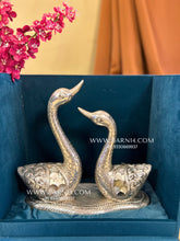 Pure Silver Mother of Pearl Swan