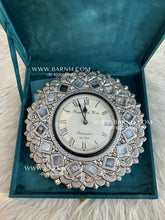 Pure Silver Diamond Design Clock