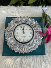 Pure Silver Diamond Design Clock