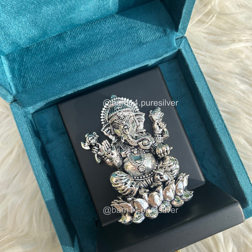 Pure Silver Ganesha on Lotus Stand