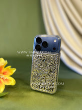 iPhone 17 Pro silver plated designer cover with decorative Indian motifs