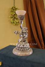 Pure Silver Elephant T-Light Holder- Rose Quartz Edition