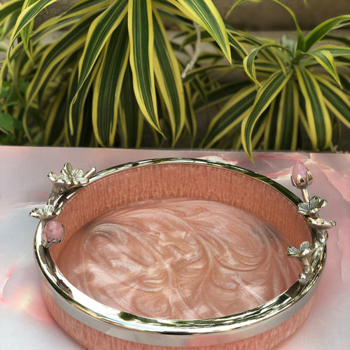 Resin Pink Tulip Tray