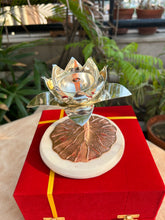 Lotus Diya on Marble Base