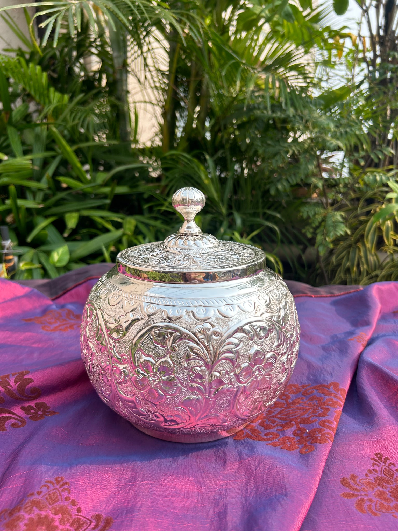 Silver Plated Turkish Round Box