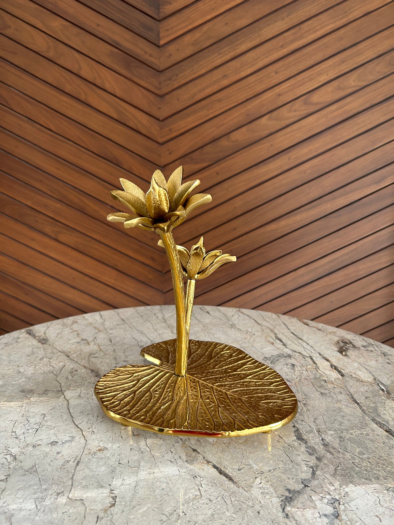 Gold Double Lotus Platter