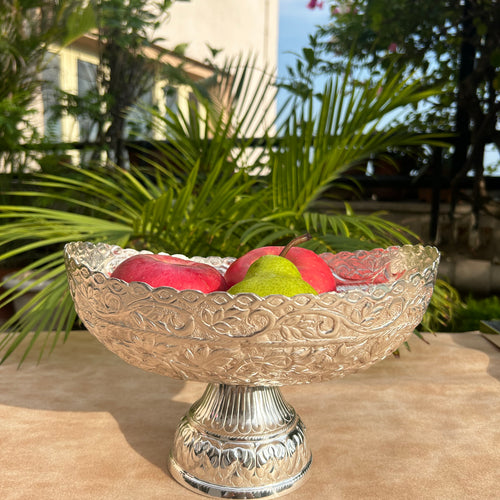 Silver Plated Embossed Fruit Bowl