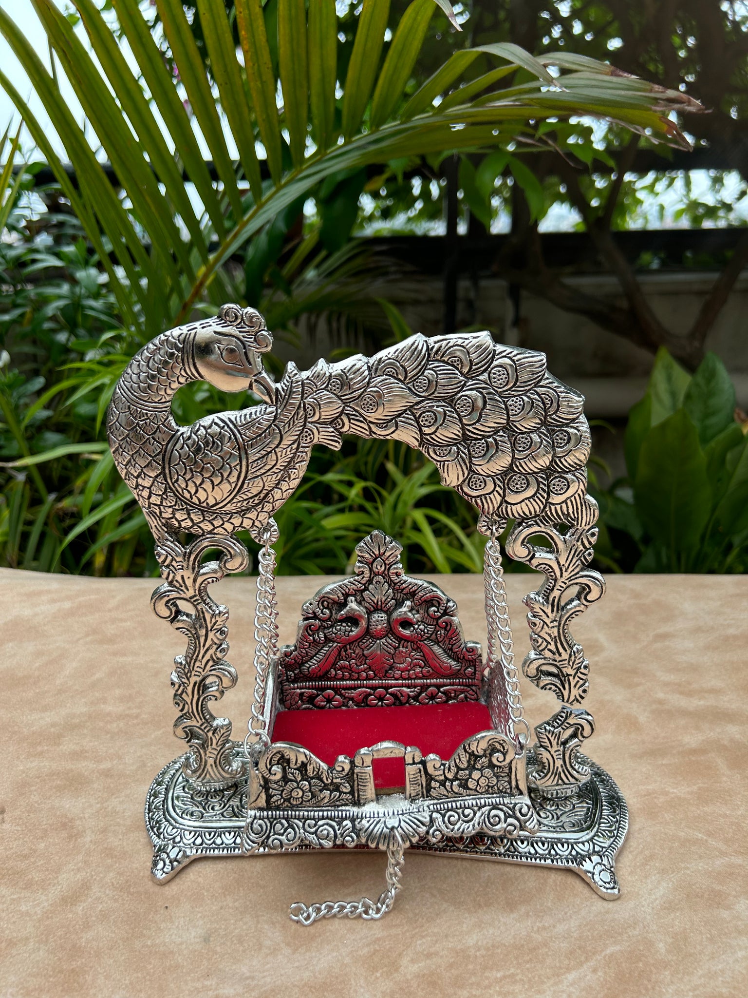 German Silver Peacock Jhula