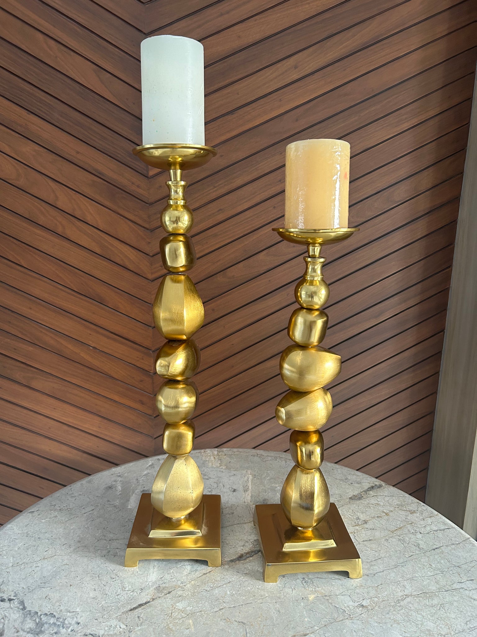 Modern Pebble Candle Stand