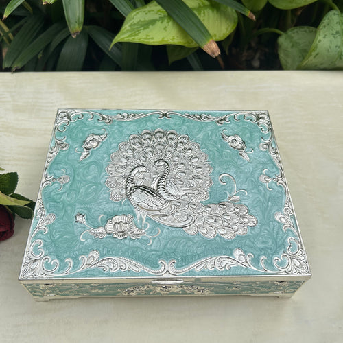 Enamel Peacock Dry Fruit Box