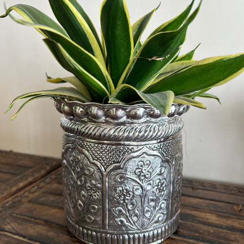 German Silver Floral Design Planter