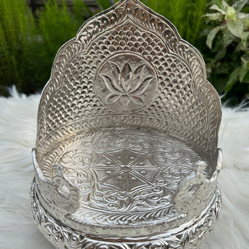 Silver Plated Singhasan- Oval