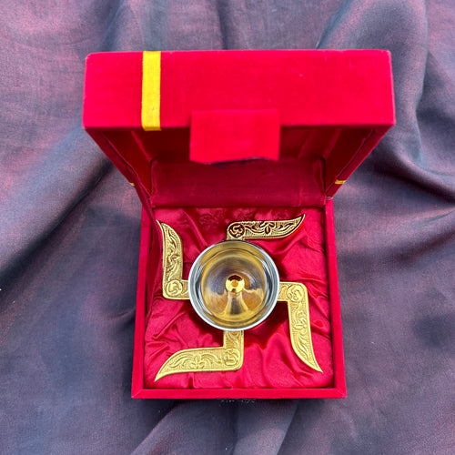 Swastik Diya with Velvet Box