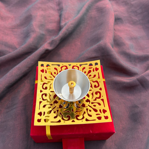 Square Jali Diya with Velvet Box