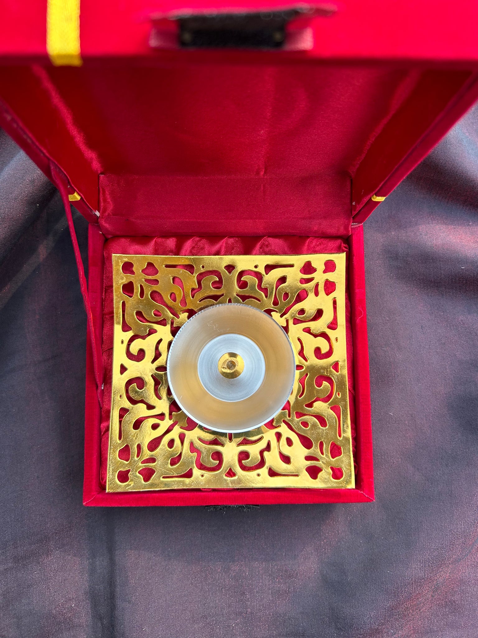 Square Jali Diya with Velvet Box