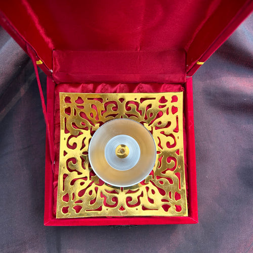 Square Jali Diya with Velvet Box