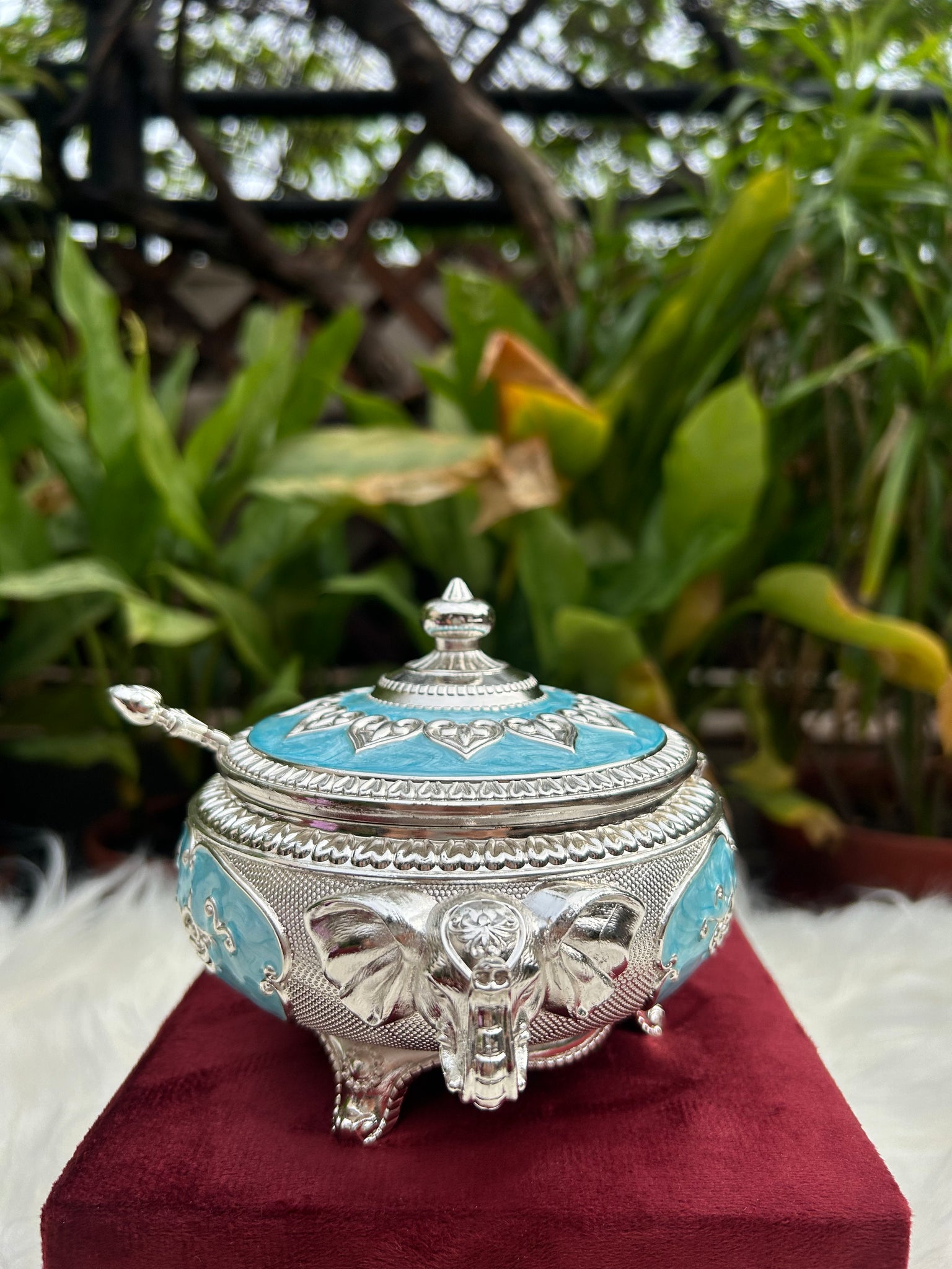 Elephant Enamel Sugar Pot