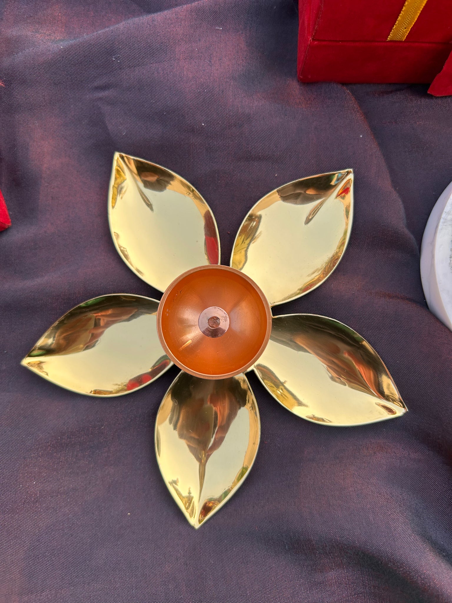 Golden Flower Diya