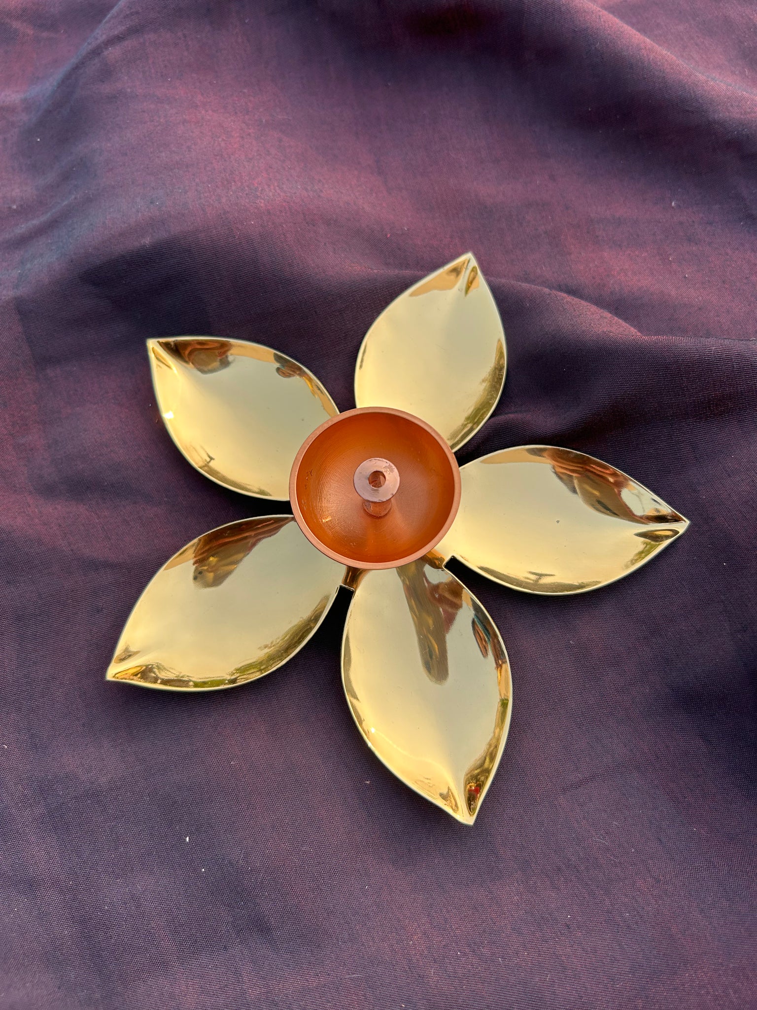 Golden Flower Diya