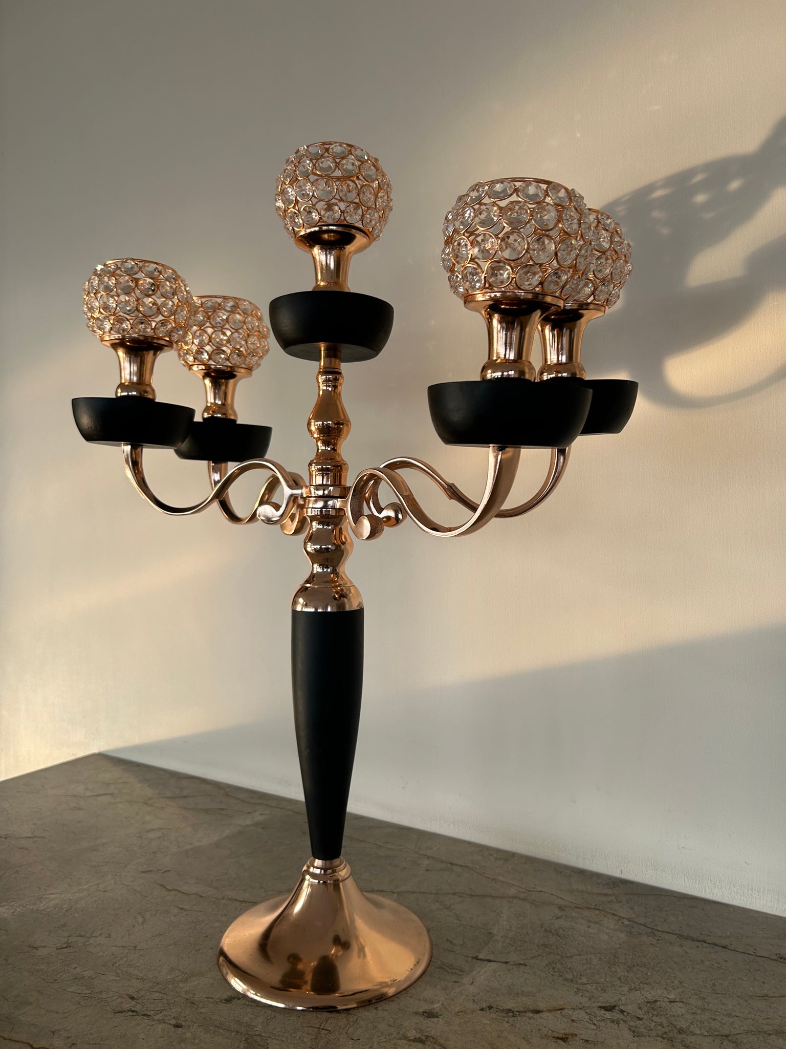 Crystal Five Arm Candle Stand